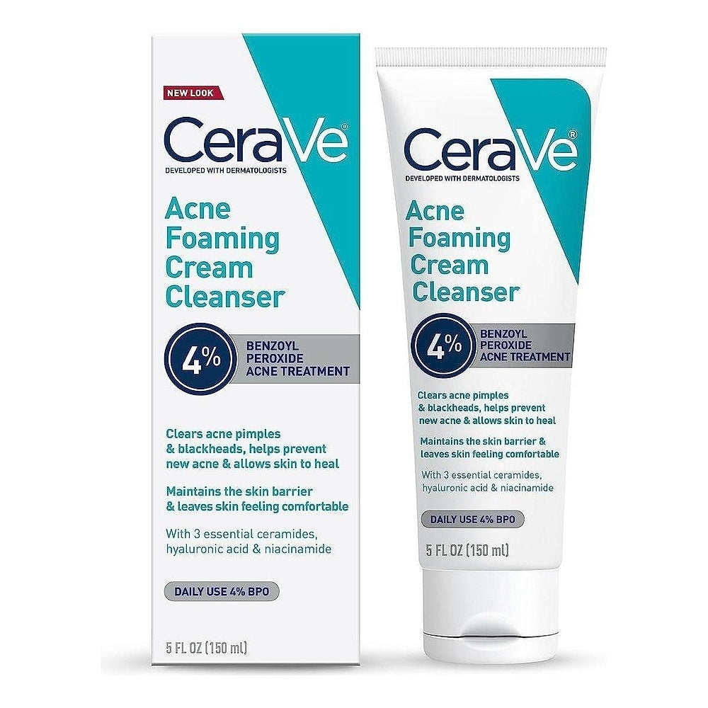 CeraVe Acne Foaming Cream Cleanser 150ml 4% Benzoyl Peroxide