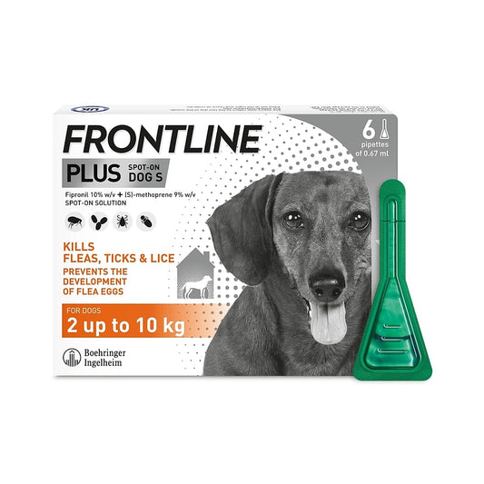 FRONTLINE Plus Flea & Tick Treatment for Small Dogs 6 Pipettes