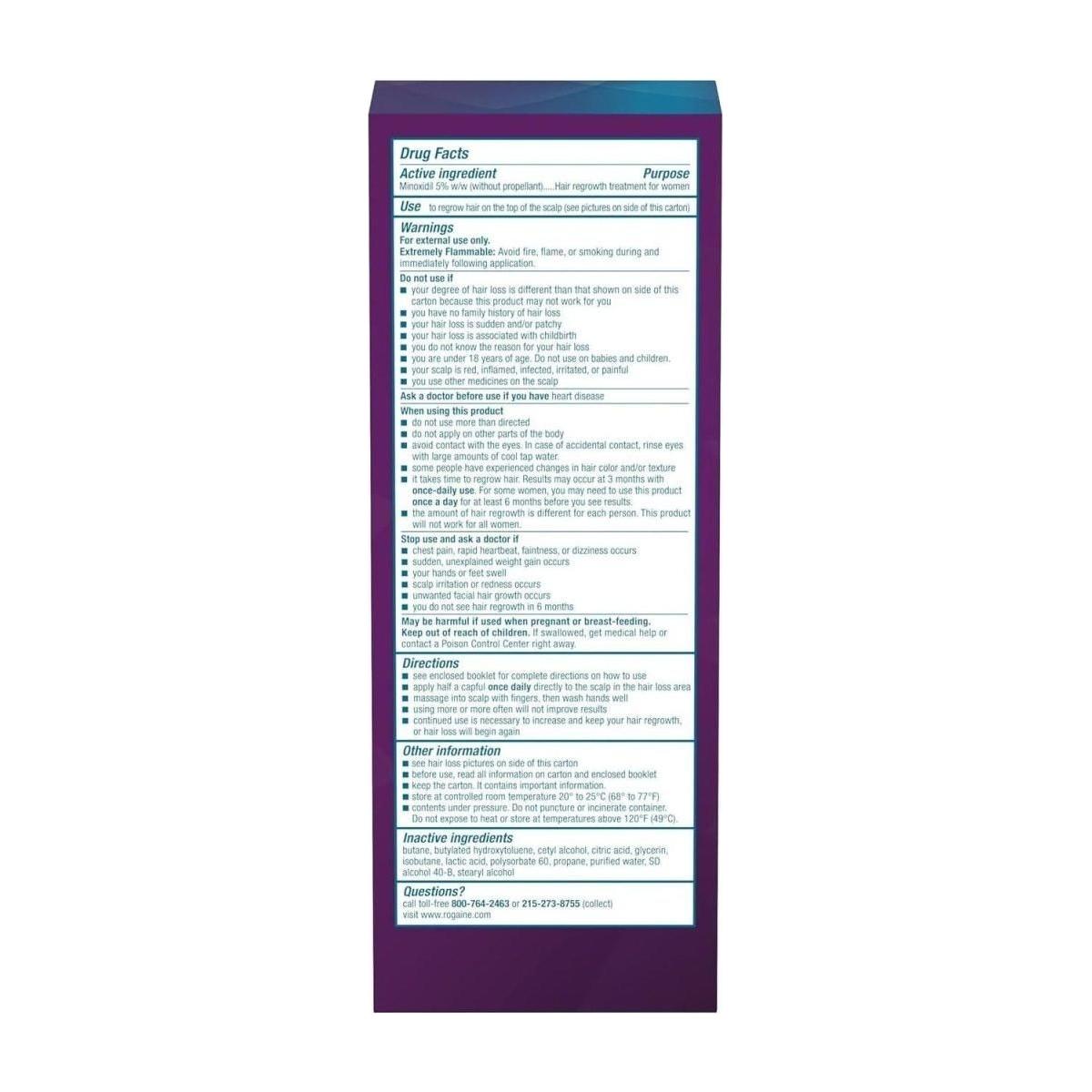 Rogaine Women’s 5% Minoxidil Foam 60ml (2 Month Supply)