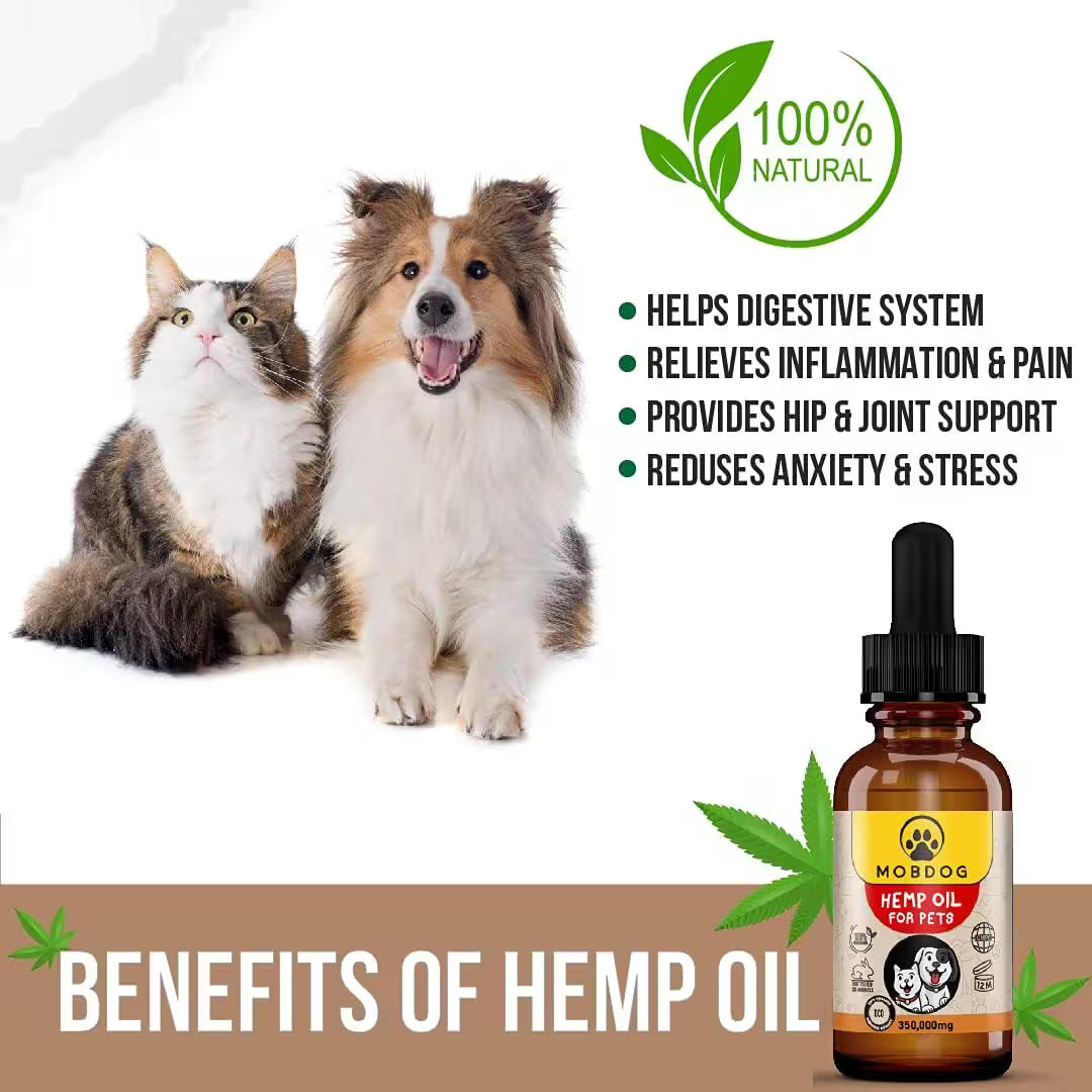 MOBDOG Hemp Oil for Dogs 50ml – Omega 3 6 9 Supplement