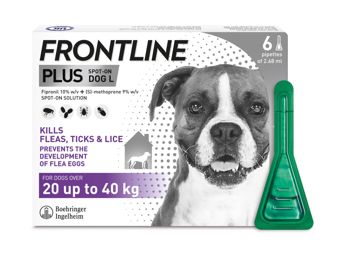 FRONTLINE Plus Flea & Tick Treatment for Large Dogs 6 Pipettes