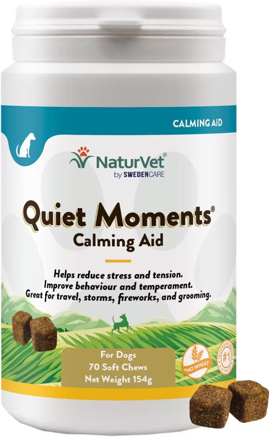 NaturVet Calming Chews for Dogs Bacon Flavour 70 Chews
