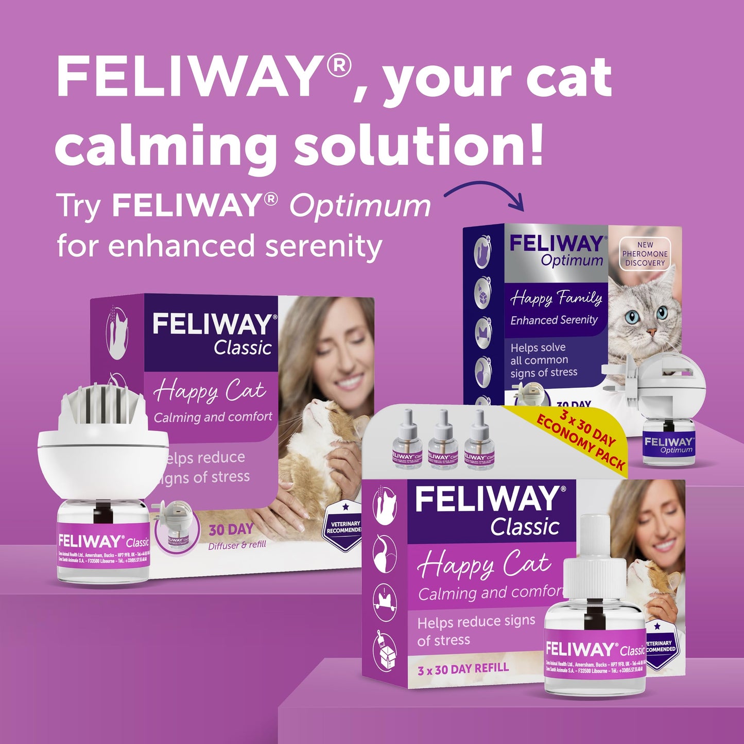 FELIWAY Classic Cat Calming Refills 3 x 48ml