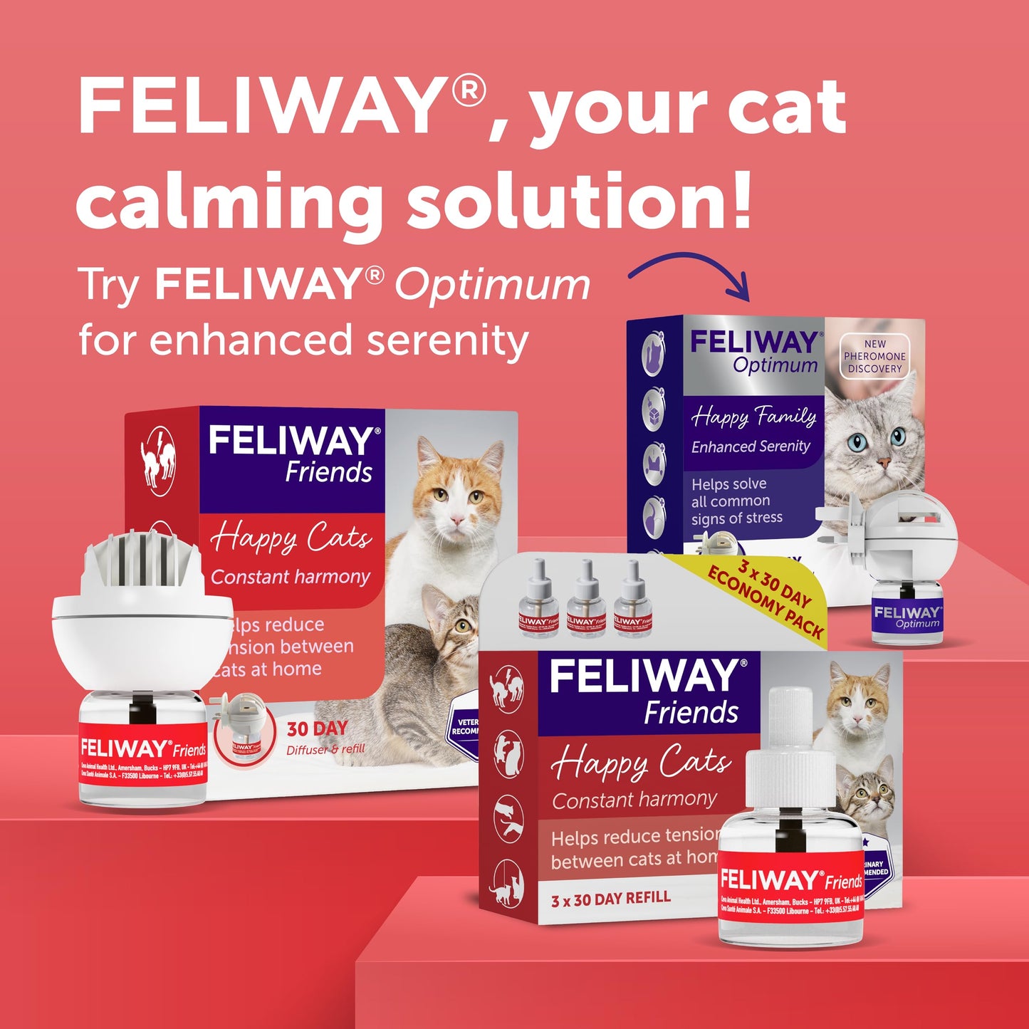 FELIWAY Friends Cat Calming Refills 3 x 48ml