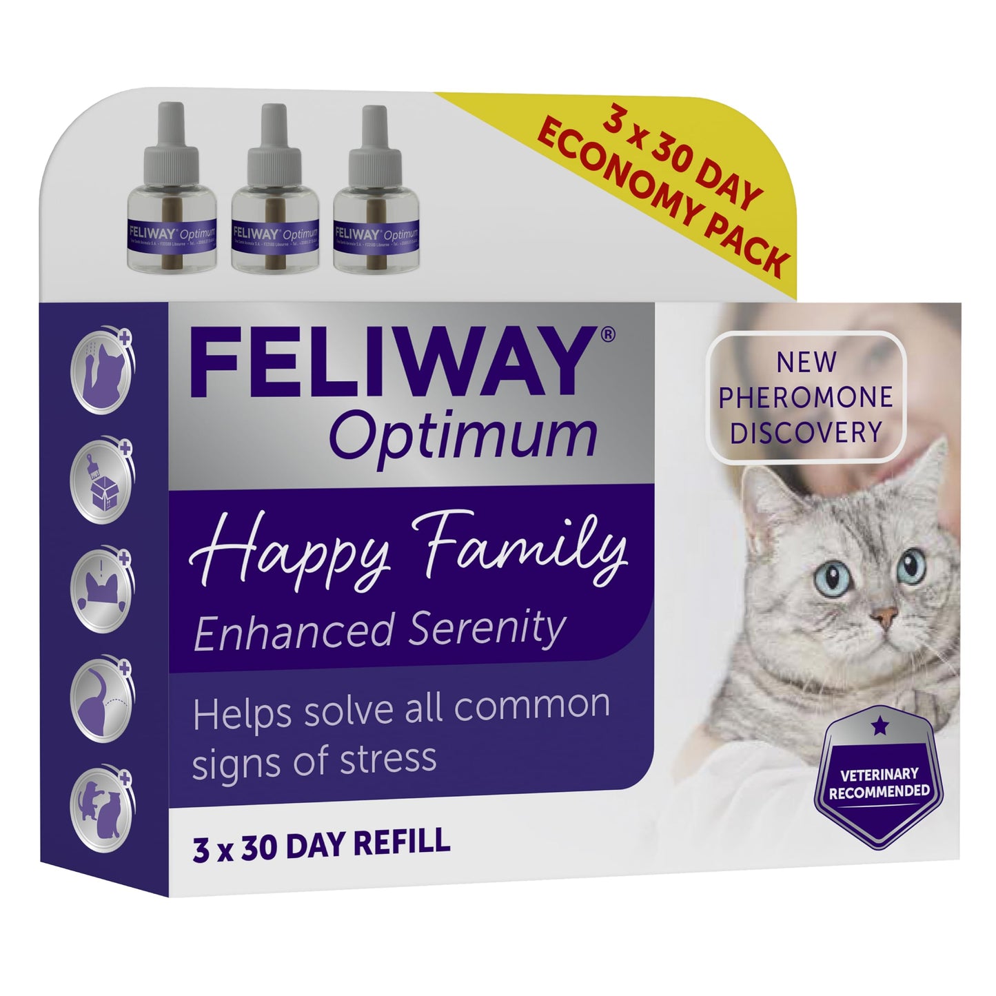 FELIWAY Optimum Cat Calming Refills 3 x 48ml