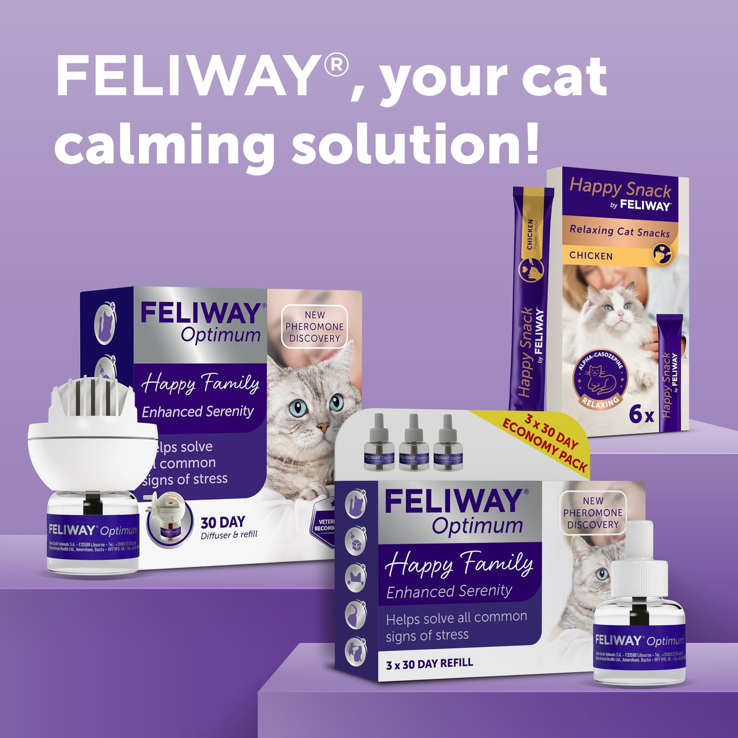 FELIWAY Optimum Cat Calming Refills 3 x 48ml