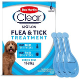 Bob Martin Clear Spot On Flea Treatment for Medium Dogs 10–20kg – 3 Pipettes