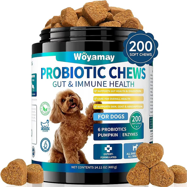 Probiotic Soft Chews for Dogs 200 Chicken Flavour – Gut Balance Support