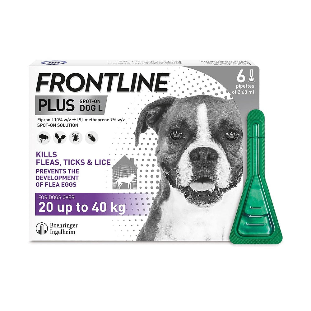 FRONTLINE Plus Flea & Tick Treatment for Large Dogs 6 Pipettes